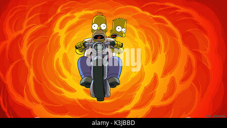 Les Simpson - LE FILM DAN CASTELLANETA voix Homer Simpson NANCY CARTWRIGHT voix Bart Simpson Les Simpson - Le film Date : 2007 Banque D'Images