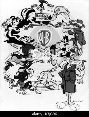 WARNER BROTHERS ANIMATED BLACK CAT, Pépé le putois, Road Runner, WYLE E. COYOTE, Daffy Duck, DO-DO BIRD, BUGS BUNNY, Porky Pig, Elmer Fudd, MARIN-LA-Le Martien de personnages de dessins animés Looney Tunes. WARNER BROTHERS ANIMATED Banque D'Images