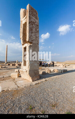 L'Iran, au centre de l'Iran, Pasargades, 6e siècle avant J.-C. ville construite par Cyrus le Grand, ruines de la ville Banque D'Images