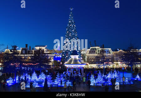 Noël illuminations à Disneyland Paris Marne La Vallee France Banque D'Images