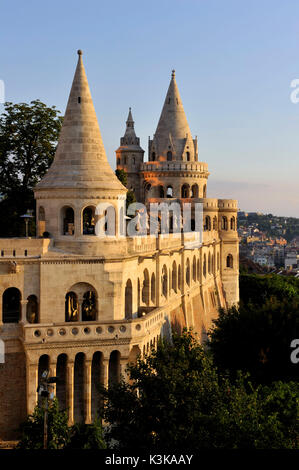 La Hongrie, Budapest, du Bastion des Pêcheurs - fin du 19ème siècle situé dans le centre historique quartier du château de Buda classé au Patrimoine Mondial par l'UNESCO Banque D'Images
