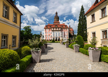 L'Europe, Pologne, Silésie, Château Fürstenstein Ksiaz - Banque D'Images