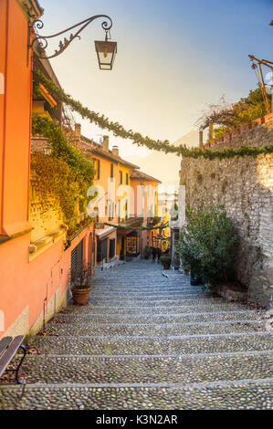 Centre historique de Bellagio avec escaliers. Lac de Côme, Lombardie, Italie Banque D'Images