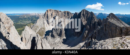 Sassopiatto/Plattkofel, Dolomites, Tyrol du Sud, Italie. Vue du Sassopiatto/Plattkofel de Sassolungo Langkofel/ Banque D'Images