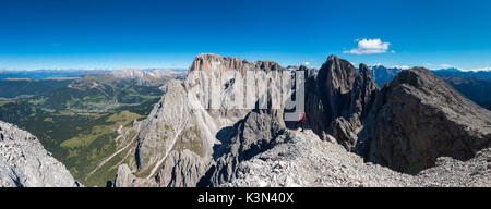 Sassopiatto/Plattkofel, Dolomites, Tyrol du Sud, Italie. Vue du Sassopiatto/Plattkofel de Sassolungo Langkofel/ Banque D'Images