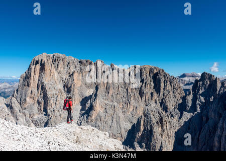 Sassopiatto/ Plattkofel, Dolomites, Tyrol du Sud, Italie. Vue du Sassopiatto/Plattkofel de Sassolungo Langkofel/ Banque D'Images