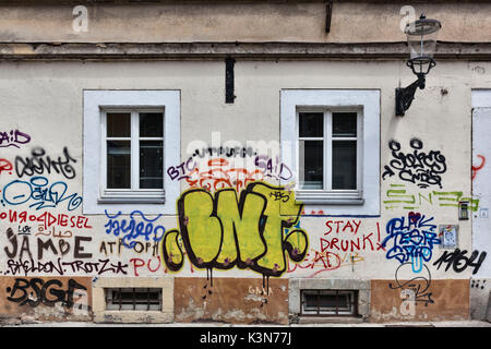 L'Europe, la Slovénie, Ljubljana. Graffiti sur un mur dans la rue Trubarjeva Banque D'Images