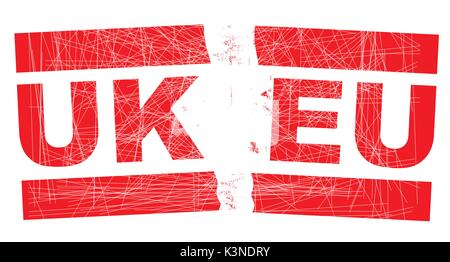 Brexit grunged encre rouge tampons sur un fond blanc montrant le groupe britannique de l'UE Illustration de Vecteur