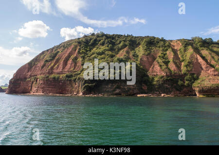 Peak Hill vu de la mer à Sidmouth, Devon. Banque D'Images