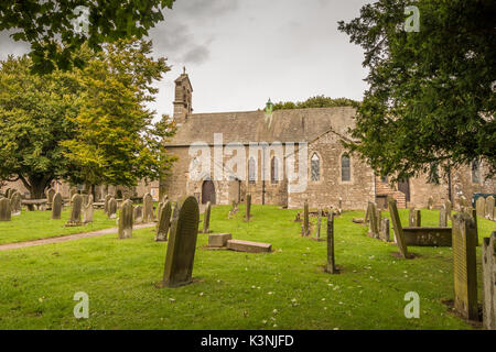 Le 12ème siècle, église paroissiale de St Giles, Bowes, County Durham, Royaume-Uni Banque D'Images