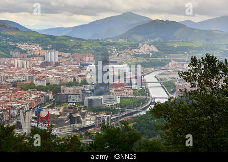 Vue depuis Bilbao Artxanda, Bilbao, Biscaye, Pays Basque, Pays Basque, Espagne, Europe Banque D'Images