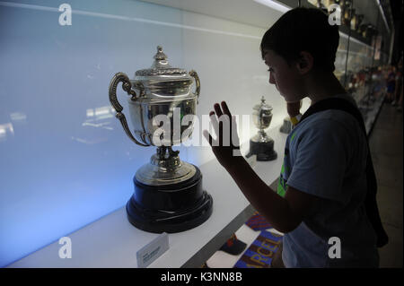 Tour d'expérience de Camp Nou et du musée. Banque D'Images