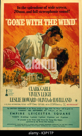 Autant en emporte le vent nous [1939] Clark Gable, Vivien Leigh Date : 1939 Banque D'Images