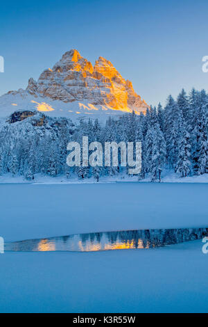 Tre Cime di Lavaredo,Antorno,Lac,Misurina Auronzo,Dolomites,Veneto, Italie Banque D'Images