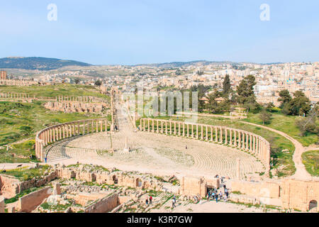 Ruines de l'ancienne ville gréco-romaine de Jerash, l'de Gérasa dans la Jordanie moderne Banque D'Images