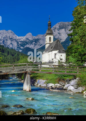 Église paroissiale de Saint Sébastien, la société Ache, Reiter Alpes Malerwinkel, Ramsau près de Berchtesgaden, Berchtesgadener Land, Upper Bavaria, Bavaria, Germa Banque D'Images