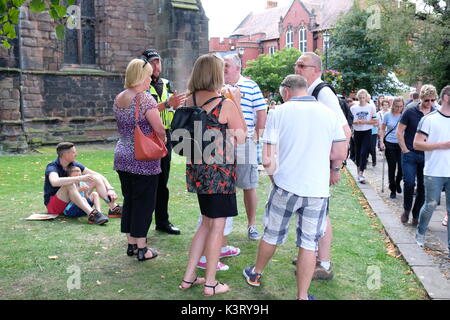 Nantwich, Cheshire, Festival de la gastronomie, fromage, boisson, annuel, ville du marché, bâtiments noir et blanc, Elizabethan, ancien, Histoire, Historique, tôt. Banque D'Images