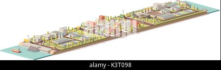 Traitement de l'eau faible vecteur poly et la consommation Illustration de Vecteur
