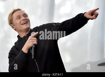 Berlin, Allemagne. 06Th Sep 2017. Matthias Schweighoefer effectue sur le jardin d'été de l'IFA de l'électronique étape juste IFA de Berlin, Allemagne, 03 septembre 2017. Photo : Britta Pedersen/dpa-Zentralbild/dpa/Alamy Live News Banque D'Images