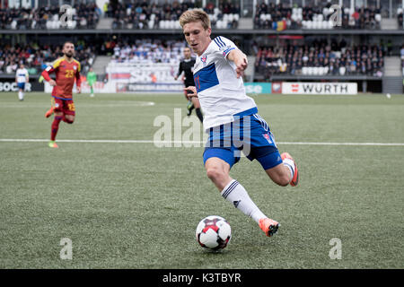 Mal Pais, Costa Rica. 06Th Sep 2017. Îles Féroé, Torshavn - septembre 3, 2017. Joan Simun Edmundsson (11) des îles Féroé vu au cours de la qualification de la Coupe du monde entre les îles Féroé et l'Andorre à Torsvoellur Stadion à Torshavn. Gonzales : Crédit Photo/Alamy Live News Banque D'Images