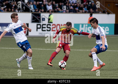 Mal Pais, Costa Rica. 06Th Sep 2017. Îles Féroé, Torshavn - septembre 3, 2017. Marc Pujol (7) d'Andorre vu au cours de la qualification de la Coupe du monde entre les îles Féroé et l'Andorre à Torsvoellur Stadion à Torshavn. Gonzales : Crédit Photo/Alamy Live News Banque D'Images