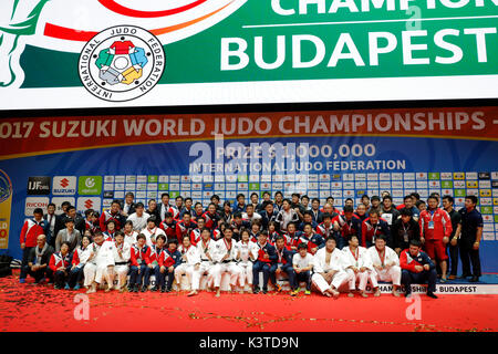 Budapest, Hongrie. Sep, 2017 3. L'équipe nationale du Japon (JPN), le 3 septembre 2017 - SUZUKI : Judo Championnat du monde de judo 2017 Budapest Budapest photo session au domaine du sport à Budapest, Hongrie. Credit : Yusuke Nakanishi/AFLO SPORT/Alamy Live News Banque D'Images