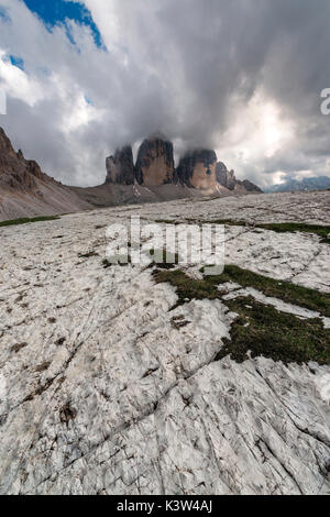 L'Europe, Italie, Dolomites, Belluno et Bolzano. Tre Cime di Lavaredo, the north face Banque D'Images