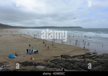 Woolacombe Beach à l'été Banque D'Images