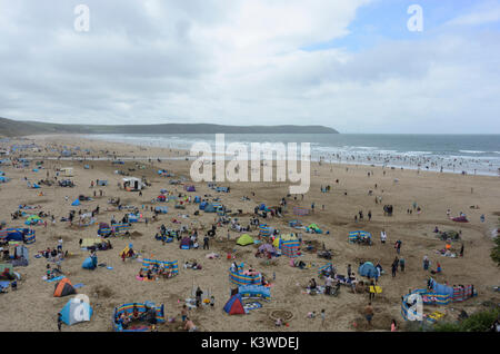 Woolacombe Beach à l'été Banque D'Images