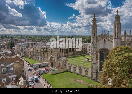 Kings College Chapel et motifs de l'université de Cambridge en vue Banque D'Images