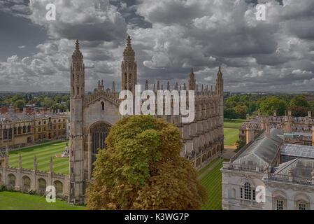 Kings College Chapel et motifs de l'université de Cambridge en vue Banque D'Images