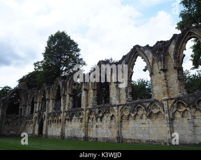Ruines de l'abbaye de St Mary's Church, New York. Banque D'Images