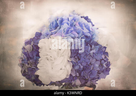 L'hydrangea bouquet floral avec texture vintage Banque D'Images