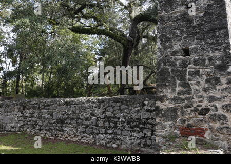 Yulee Sugar Mill Ruins Historic State Park, Homosassa, en Floride. À Homosassa, David Yulee a établi une plantation de canne à sucre, qui a été détruit pendant Banque D'Images