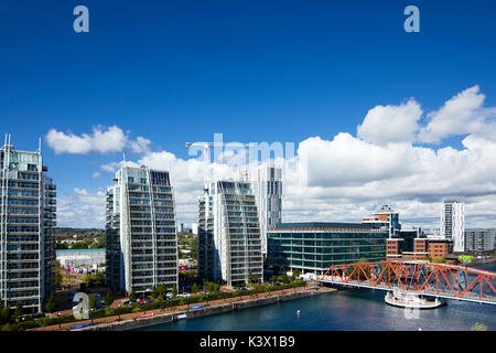 Zone Regenerationdocks MediaCityUk à Salford Quays, Manchester Gtr appartements de luxe modernes Bâtiments NV Banque D'Images