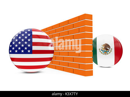 America-Mexico Mur Frontière Banque D'Images