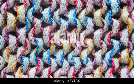 Tricots multicolores fond texture confortable close-up Banque D'Images