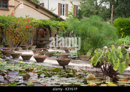 Les jardins de l'eau célèbre Labor-Marliac pour cultiver des nénuphars Banque D'Images