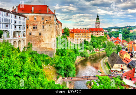 Avis de Cesky Krumlov Castle en République Tchèque Banque D'Images