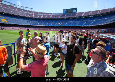 Tour Camp Nou du FC Barcelone et l'expérience du musée Mes que un club Banque D'Images