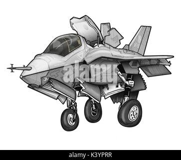 Joint Strike Fighter Cartoon Illustration Banque D'Images