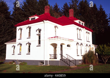 Les gardiens de phare de North Head, Cape logement déception State Park, Lewis & Clark National Historic Park, Washington Banque D'Images