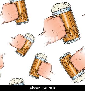 Mains tenant Verres motif transparent Fête Décoration Vacances Banner Illustration de Vecteur