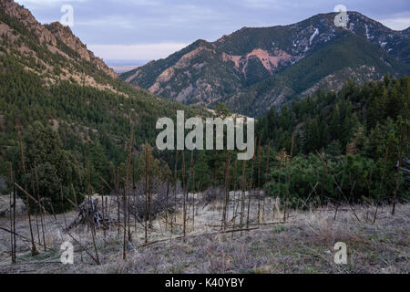 De l'eldorado canyon trail en fin de journée. Banque D'Images