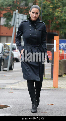 Sky Sports présentateur Kirsty Gallacher arrive à Slough Magistrates' Court, où elle se présente en cour pour une infraction de l'alcool au volant. Banque D'Images