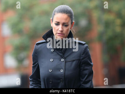 Sky Sports présentateur Kirsty Gallacher arrive à Slough Magistrates' Court, où elle se présente en cour pour une infraction de l'alcool au volant. Banque D'Images