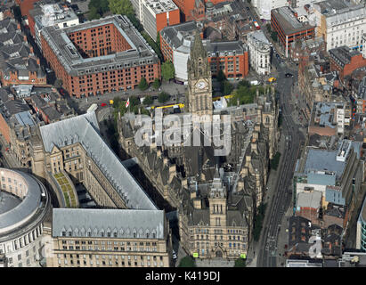 Vue aérienne de l'Hôtel de ville de Manchester, Royaume-Uni Banque D'Images