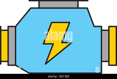 Puissant moteur carburateur voiture symbole de la machine Illustration de Vecteur