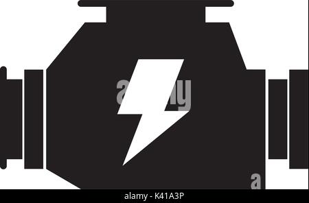 Puissant moteur carburateur voiture symbole de la machine Illustration de Vecteur