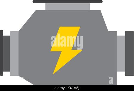 Puissant moteur carburateur voiture symbole de la machine Illustration de Vecteur